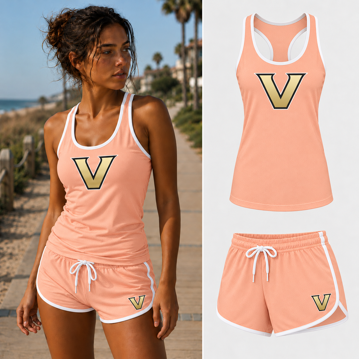 Women's vanderbilt commodores set peach