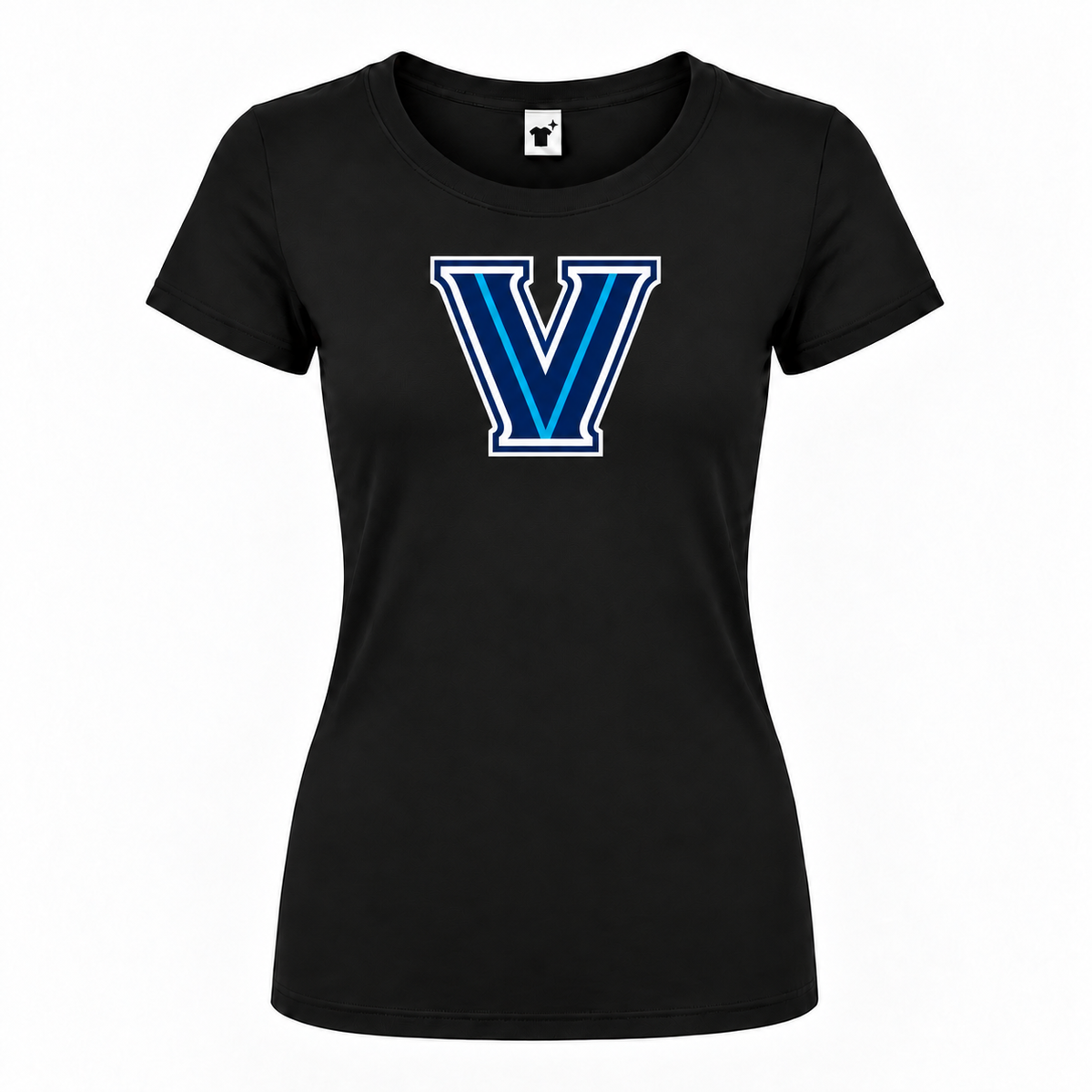 Women's Villanova Wildcats Round Neck T-Shirt - Black