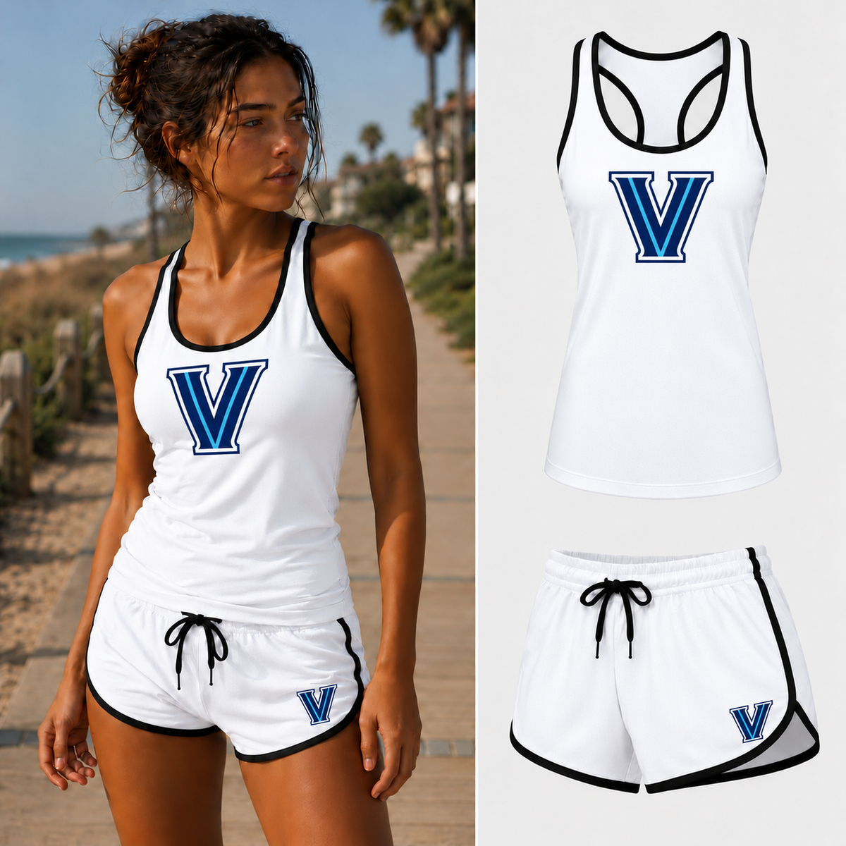 Women's Villanova Wildcats Tank Top and Shorts Set - White