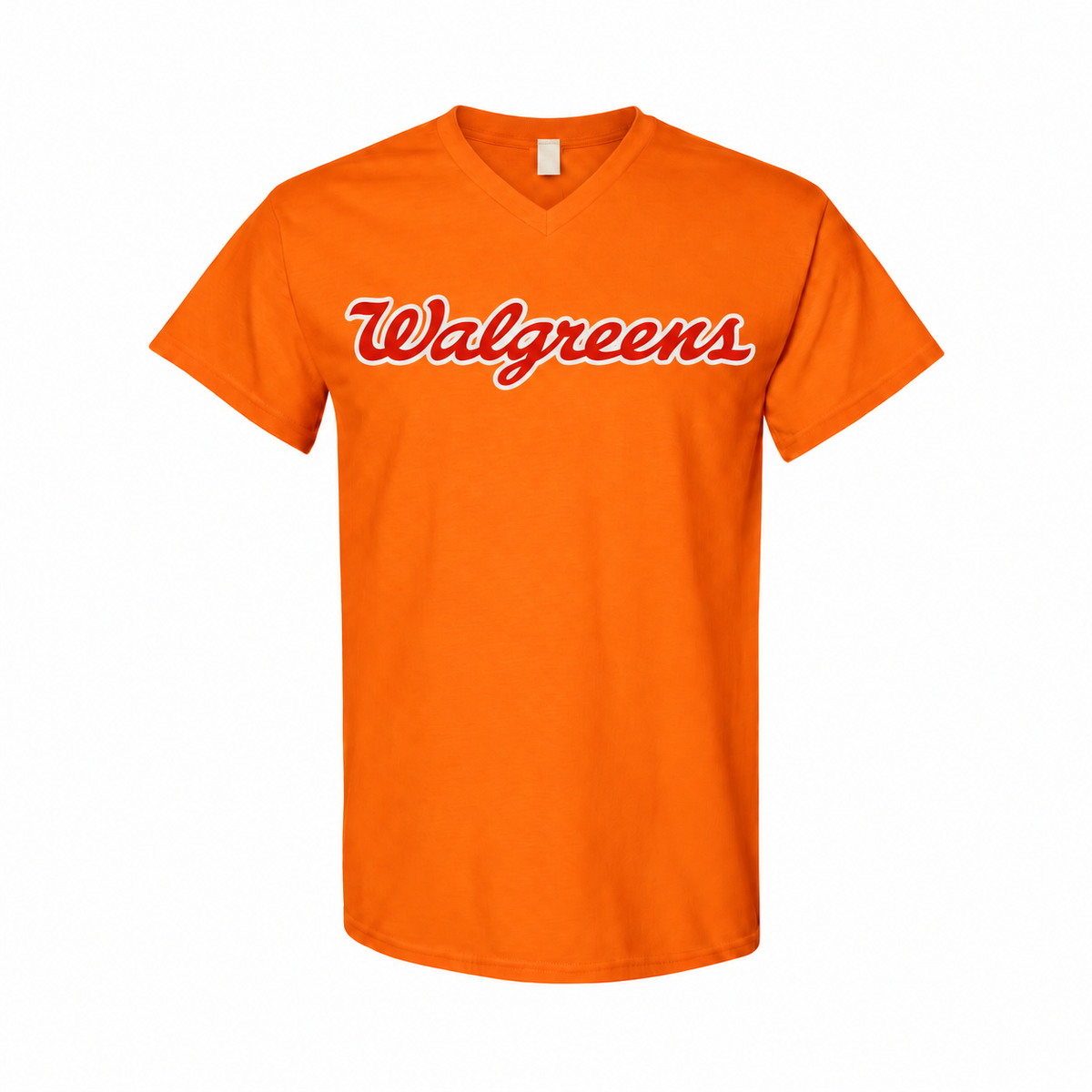 Walgreens men's cotton V-neck T-shirt - Orange