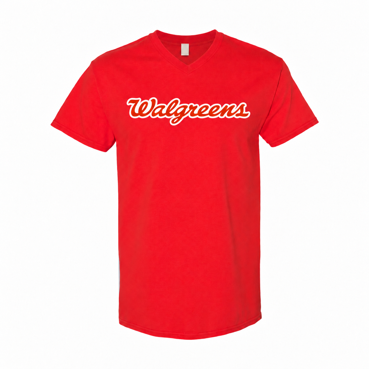 Walgreens men's cotton V-neck T-shirt - Red