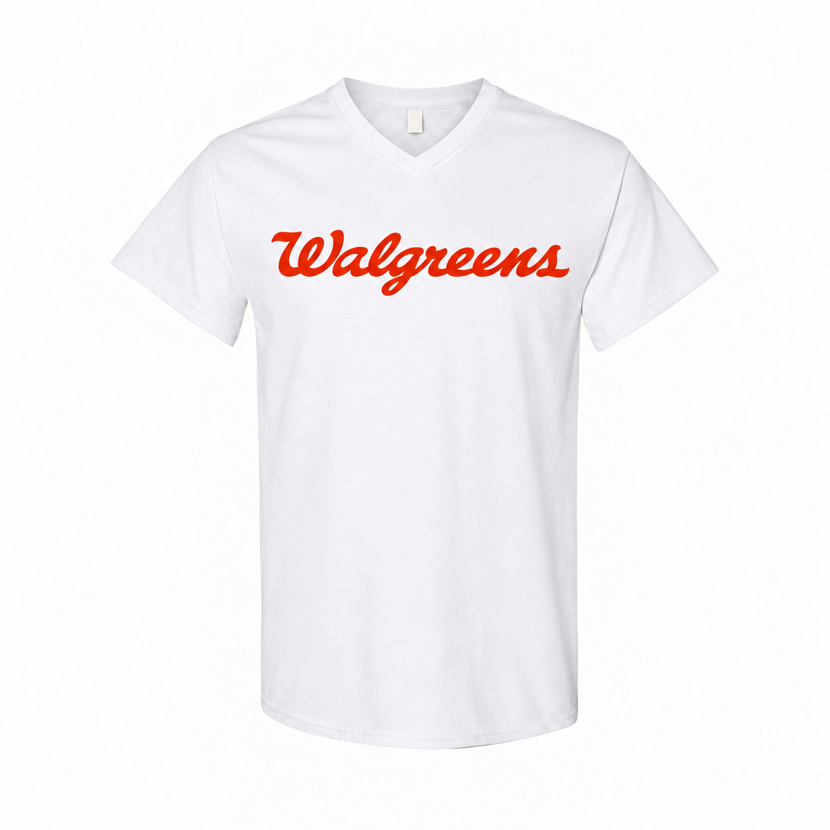 Walgreens men's cotton V-neck T-shirt - White