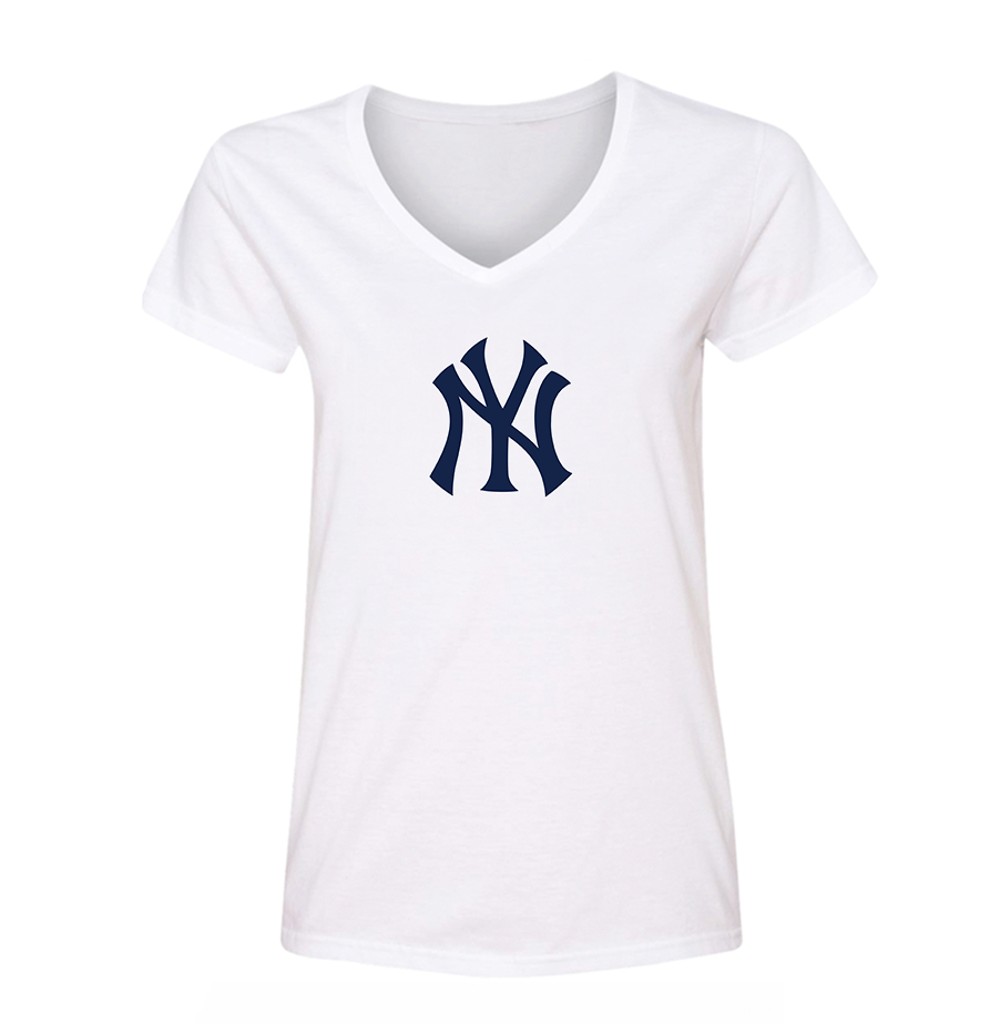 Women's New York NY Yankees Baseball V-Neck T-Shirt