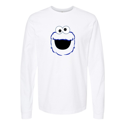 Youth  Sesame Street Cookie Monster face Long sleeves T-Shirt