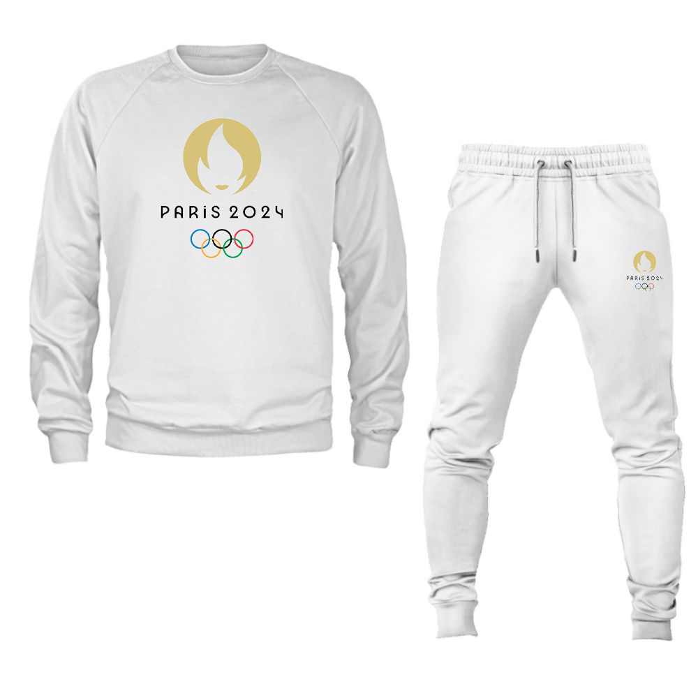 Unisex New Olympics 2024 Paris Logo Crewneck Sweatshirt Joggers Set