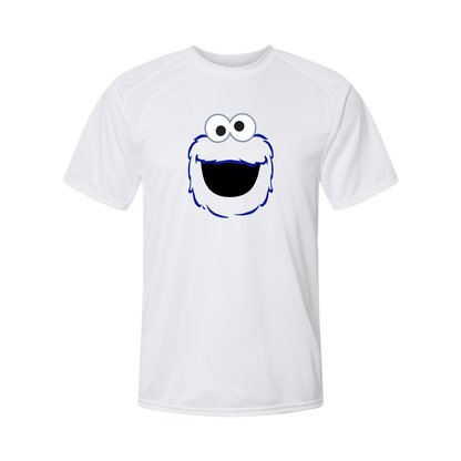 Men's Sesame Street Cookie Monster face Performance T-Shirt