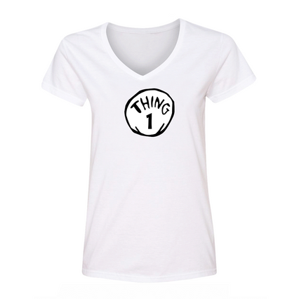 Women's  Dr. Suess Thing 1 V Neck T-Shirt