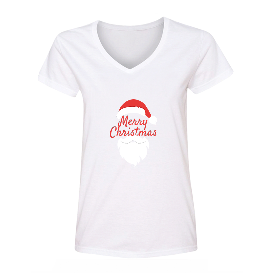 Women's Merry Christmas Santa Claus Astros V-Neck T-Shirt