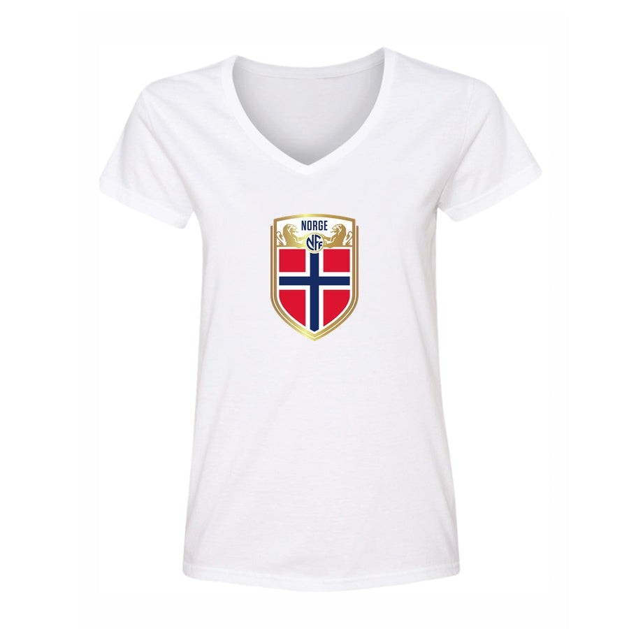 Women's Norway Soccer V-Neck T-Shirt