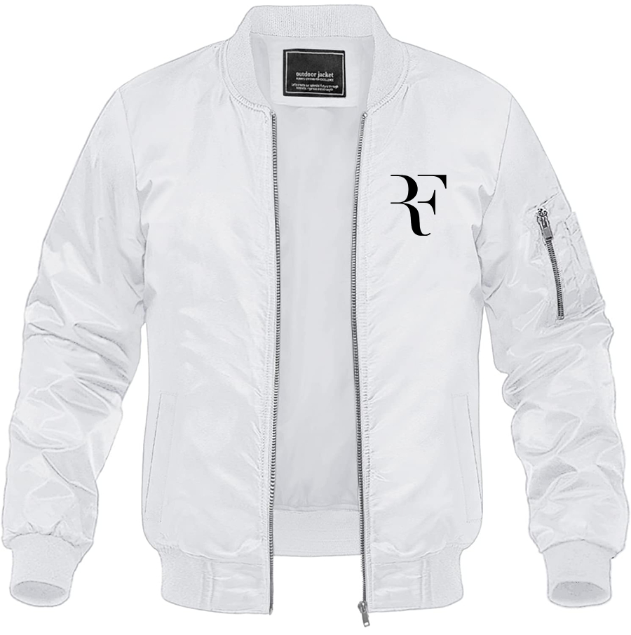 Men's Roger Federer Lightweight Bomber Jacket Windbreaker Softshell Varsity Jacket