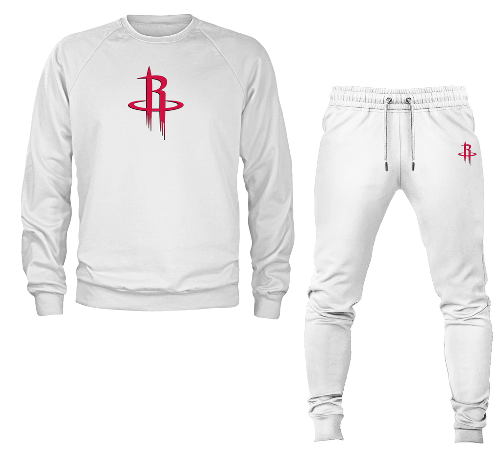 Unisex Houston Rockets Crewneck Sweatshirt Joggers Suit