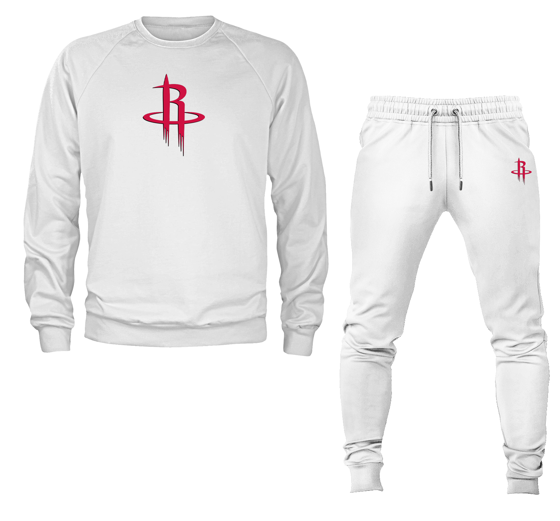 Unisex Houston Rockets Crewneck Sweatshirt Joggers Suit