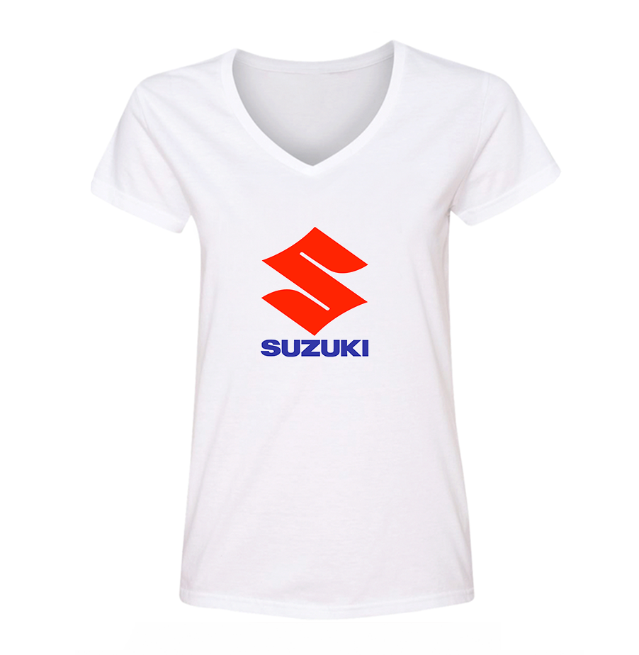 Women's Suzuki Bike Motorcycle V-Neck T-Shirt