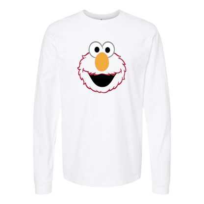 Men's Sesame Street Elmo Face Long sleeves T-Shirt