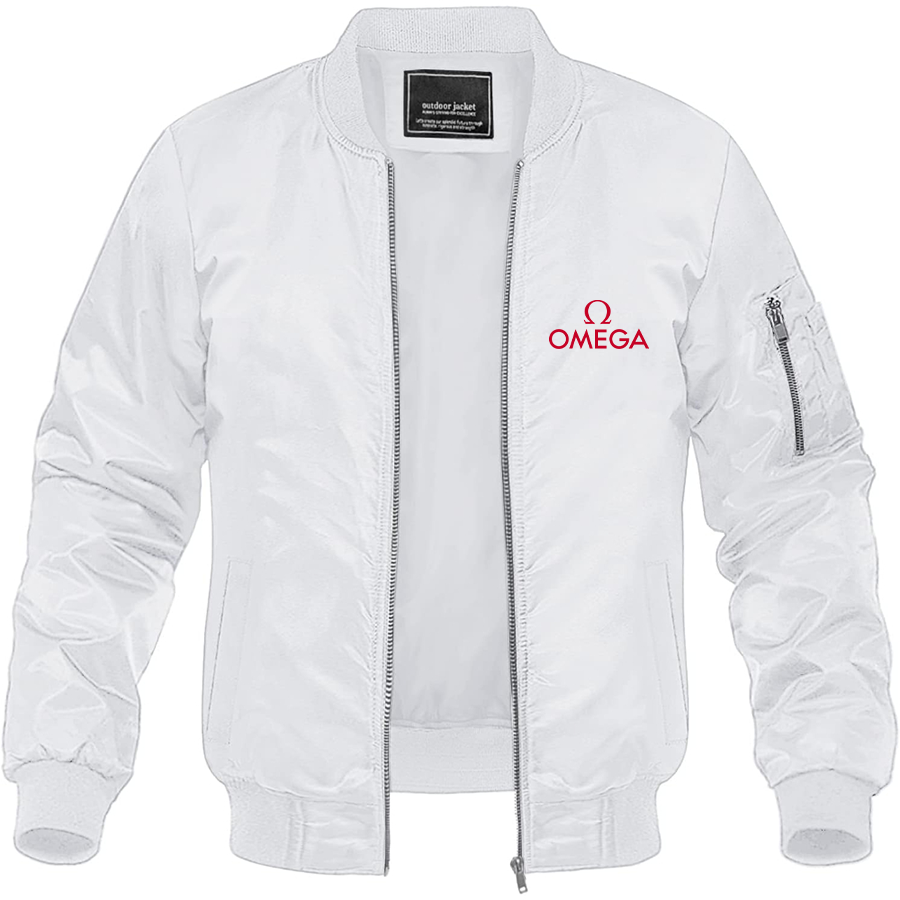Men's Omega Lightweight Bomber Jacket Windbreaker Softshell Varsity Jacket Coat