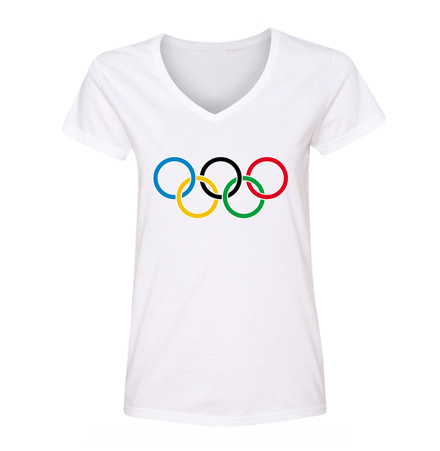 Women's Olympics Rings V-Neck T-Shirt