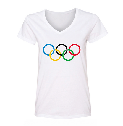 Women's Olympics Rings V-Neck T-Shirt