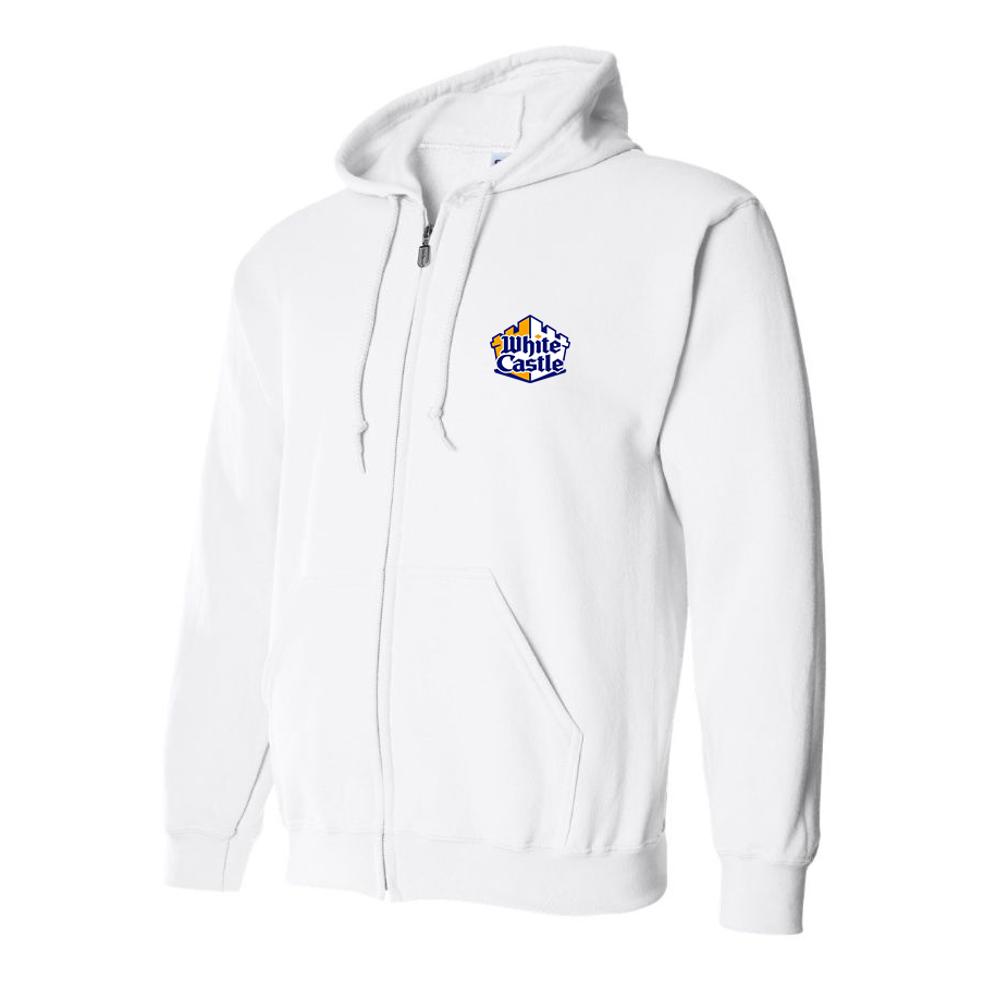 Men's White Castle Zipper Hoodie