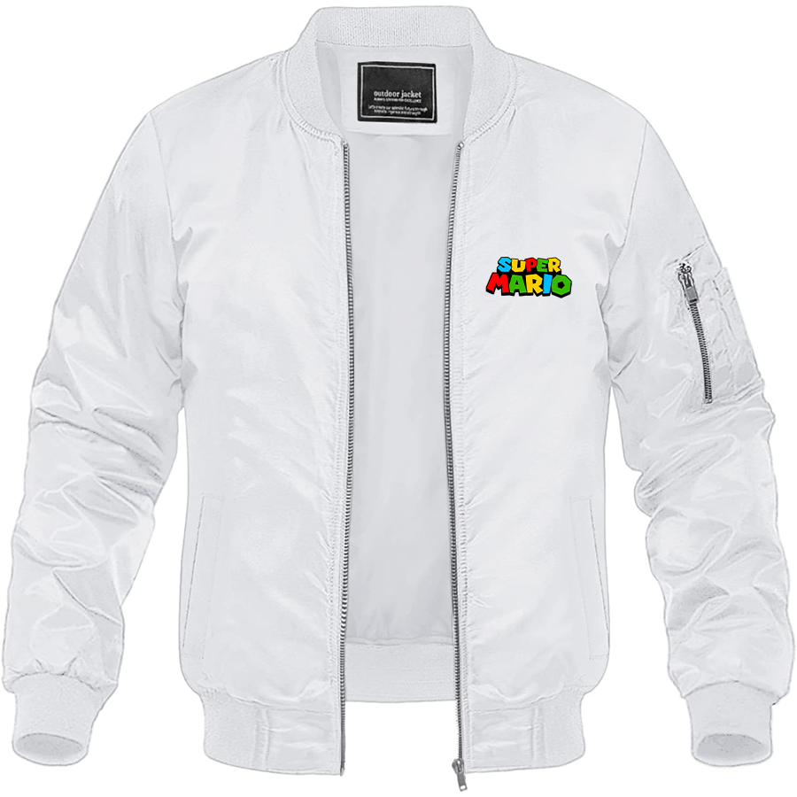 Men's Super Mario Lightweight Bomber Jacket Windbreaker Softshell Varsity Jacket Coat