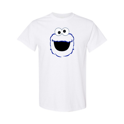 Men's Sesame Street Cookie Monster face Cotton T-shirt