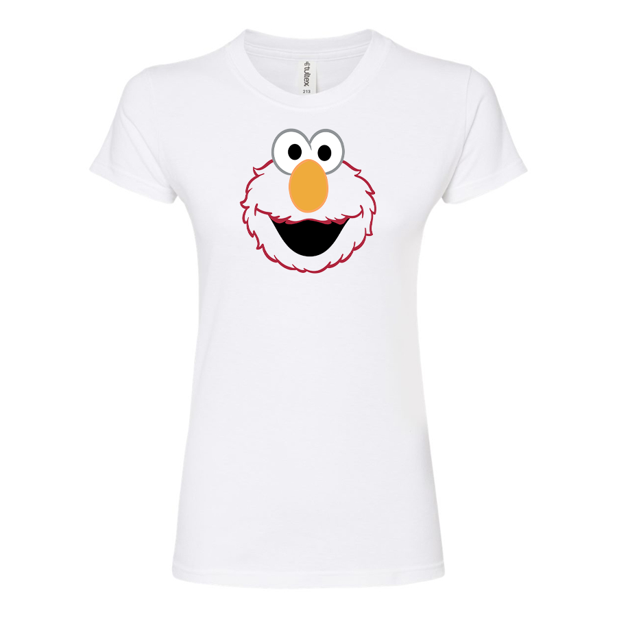 Women's Sesame Street Elmo Face Round Neck T-Shirt