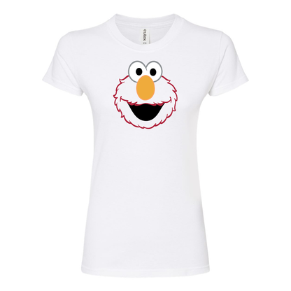 Women's Sesame Street Elmo Face Round Neck T-Shirt