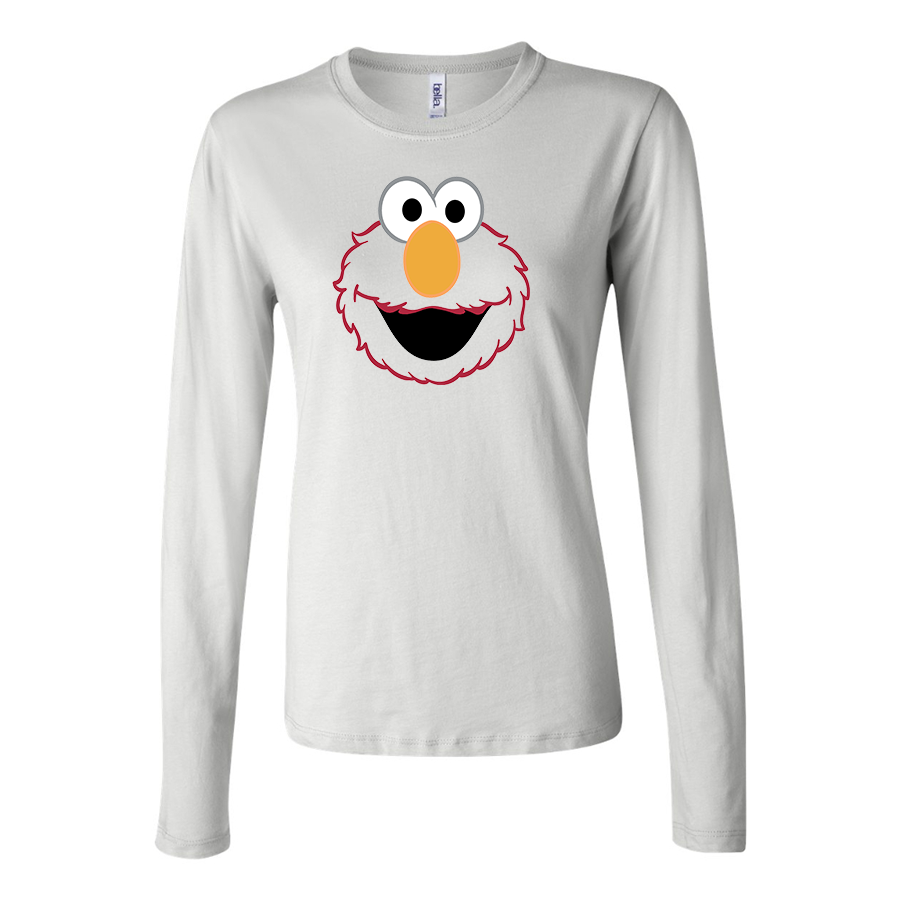 Women's Sesame Street Elmo Face Long Sleeve T-Shirt