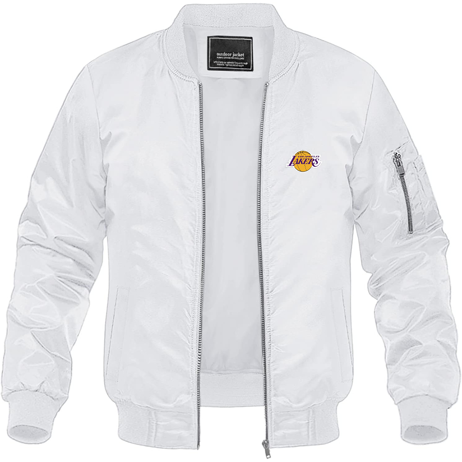 Men's Los Angeles Lakers Lightweight Bomber Jacket Windbreaker Softshell Varsity Jacket Coat