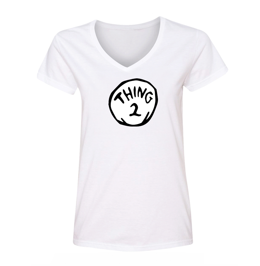 Women's  Dr. Suess Thing 2 V Neck T-Shirt