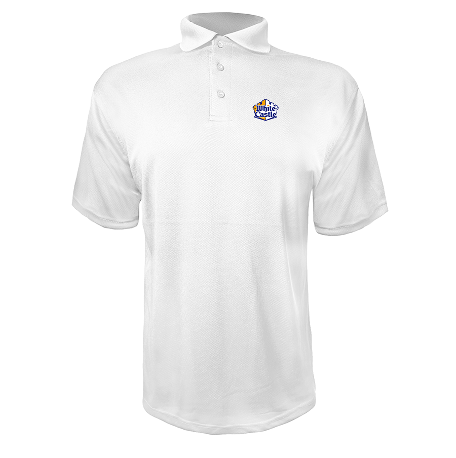 Men's White Castle Polyester Polos