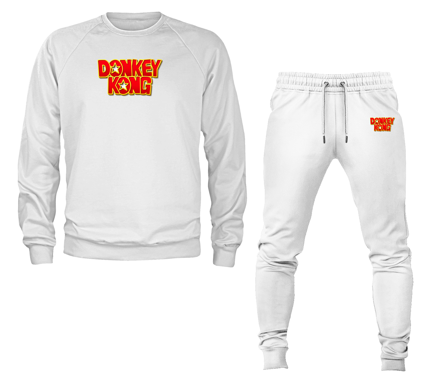 Unisex Donkey Kong Crewneck Sweatshirt Joggers Suit