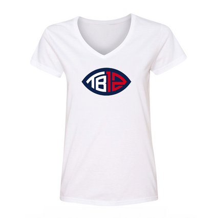 Women's  Tom Brady 12 V Neck T-Shirt