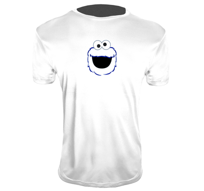 Men's Sesame Street Cookie Monster face Polyester T-Shirts