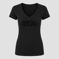 Women's Whitney Houston V Neck T-Shirt in black
