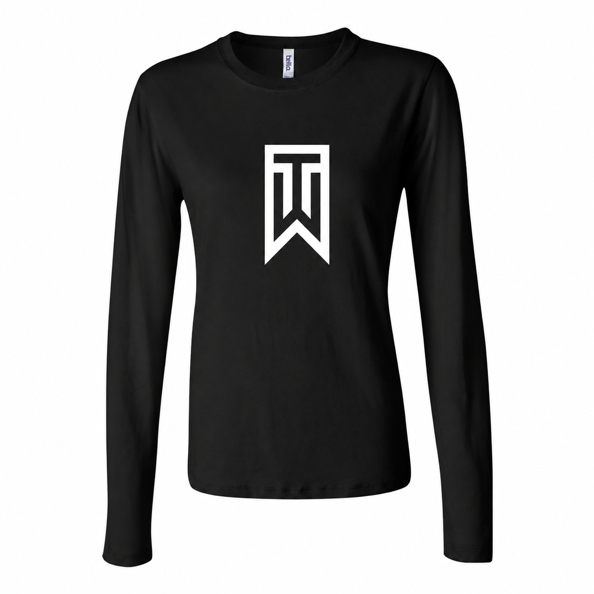 Women's Tiger Woods Long Sleeve T-Shirt - Black corrected logo