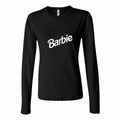 Women's Barbie Long Sleeve T-Shirt - Black corrected logo