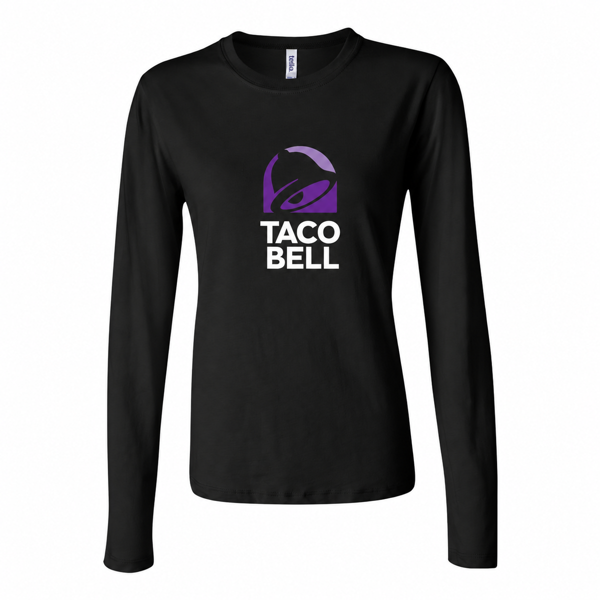Women's Taco Bell Long Sleeve T-Shirt - Black corrected logo