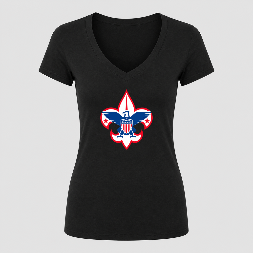 Women's Boy Scouts V Neck T-Shirt in black