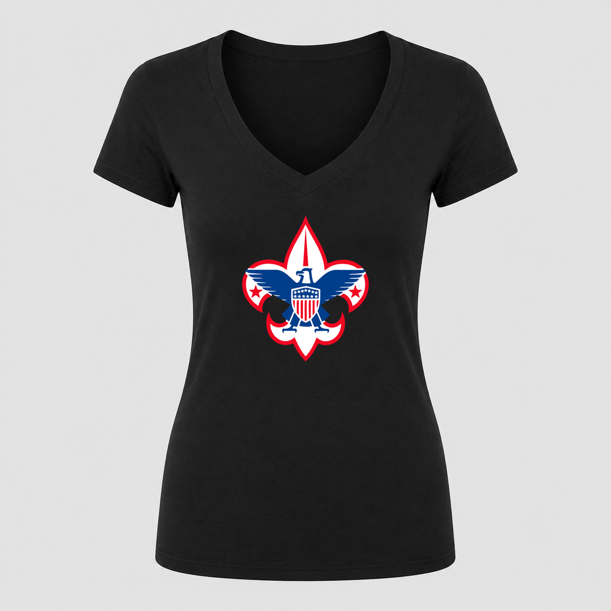 Women's Boy Scouts V Neck T-Shirt in black