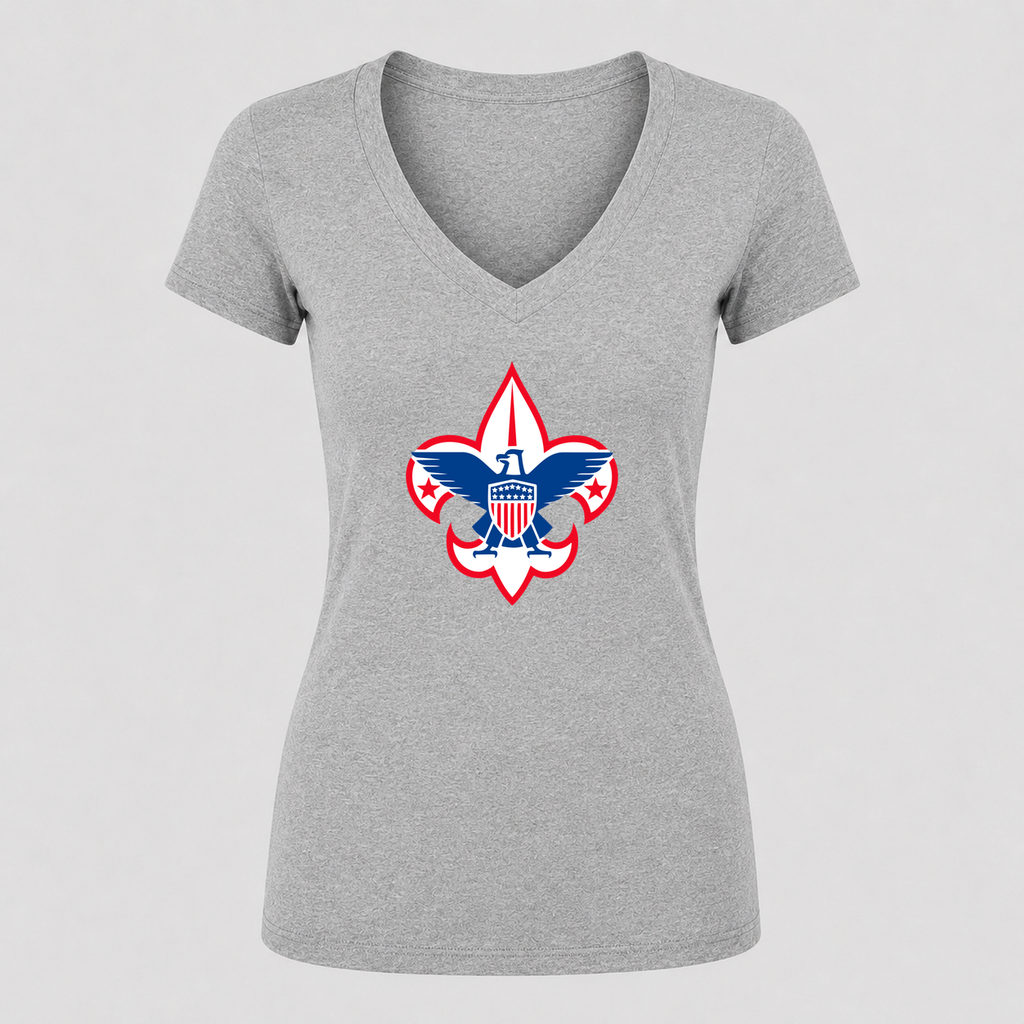 Women's Boy Scouts V Neck T-Shirt in gray