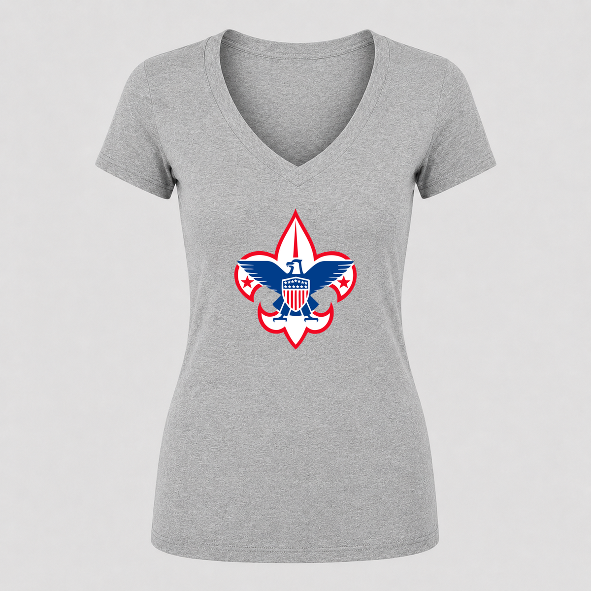Women's Boy Scouts V Neck T-Shirt in gray