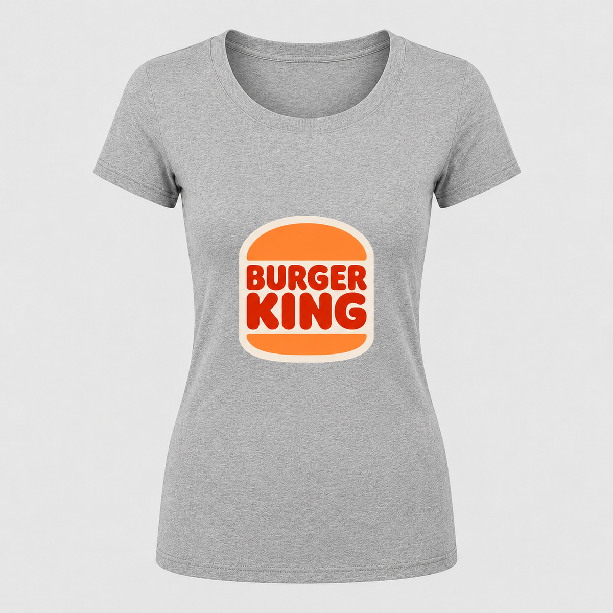 Women's burger king round-neck T-shirt, gray