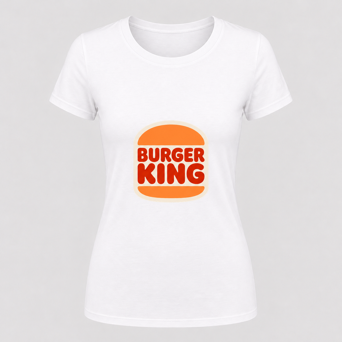 Women's burger king round-neck T-shirt, white