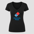 Women's Domino's Pizza V Neck T-Shirt in black