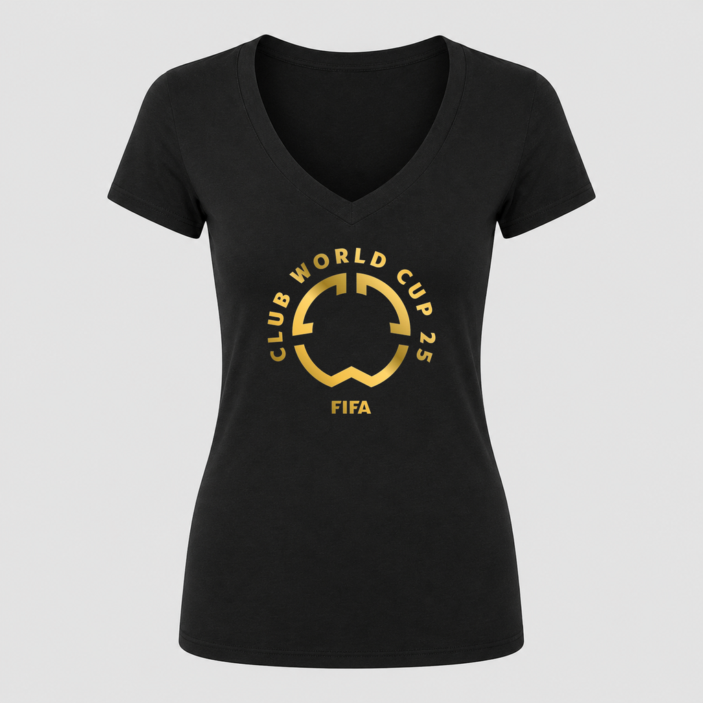 Women's FIFA Club World Cup 2025 V Neck T-Shirt in black