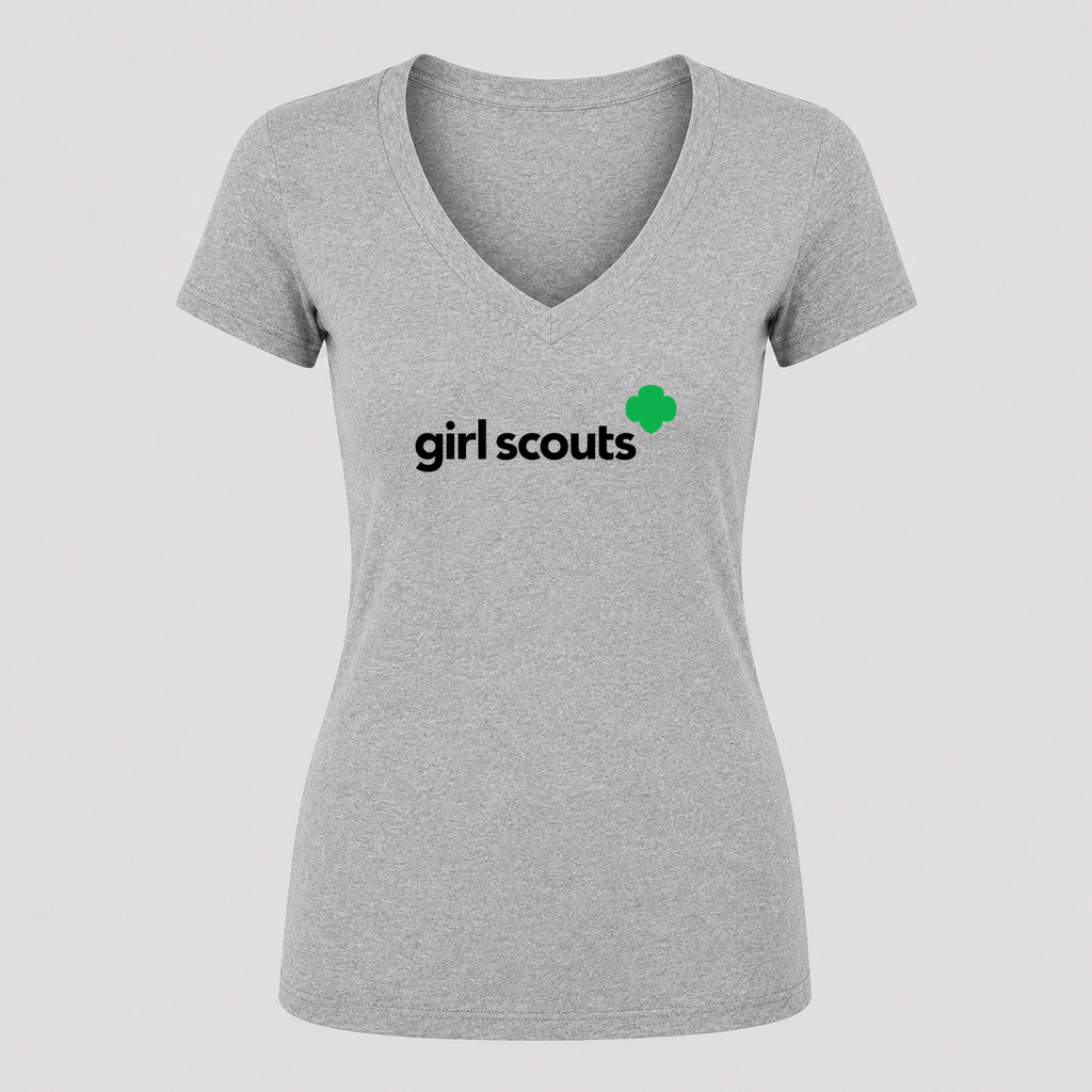 Women's Girl Scouts V Neck T-Shirt in gray