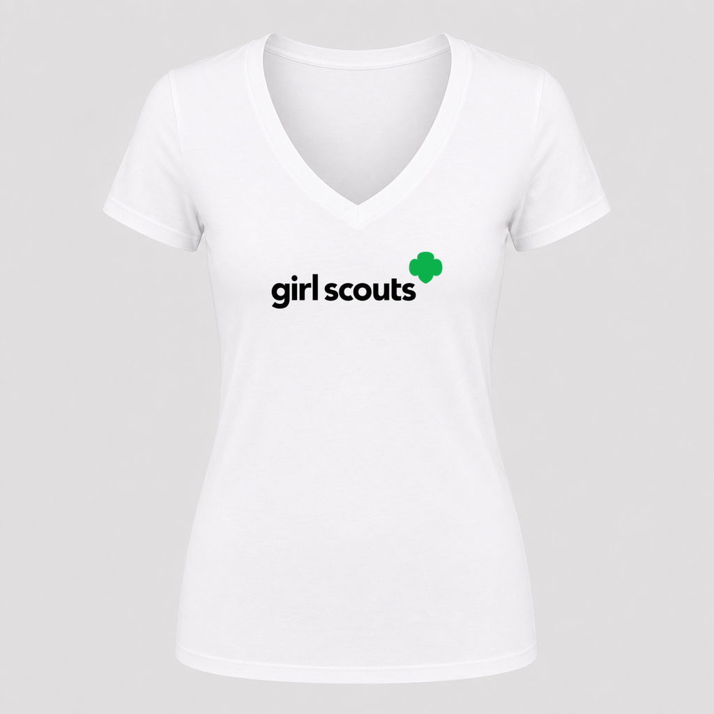 Women's Girl Scouts V Neck T-Shirt in white