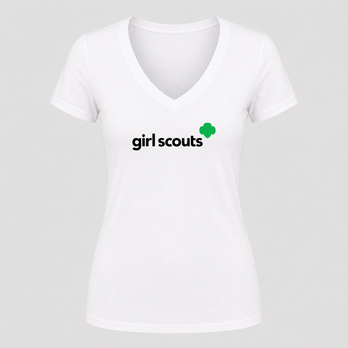 Women's Girl Scouts V Neck T-Shirt in white