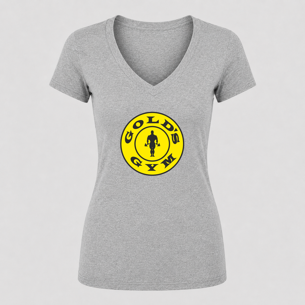 Women's Gold's Gym V Neck T-Shirt in gray