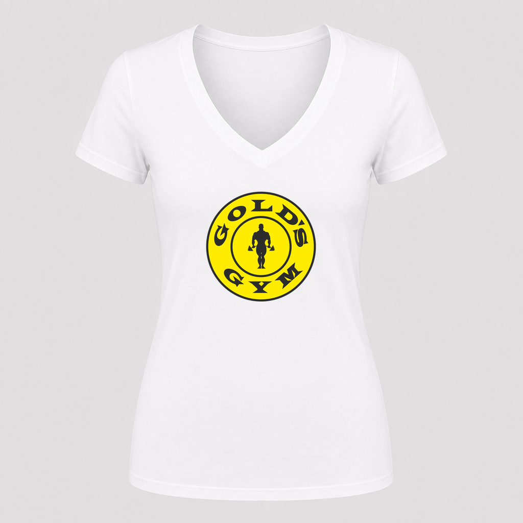 Women's Gold's Gym V Neck T-Shirt in white